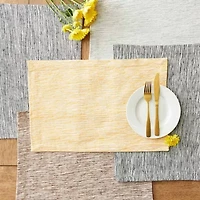 Design Imports Light Gray And Off-White Tonal Recycled Cotton Slubby Rib 6-pc. Placemat