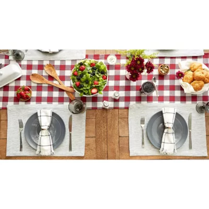 Design Imports Light Gray And Off-White Tonal Recycled Cotton Slubby Rib 6-pc. Placemat