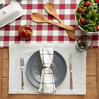 Design Imports Light Gray And Off-White Tonal Recycled Cotton Slubby Rib 6-pc. Placemat