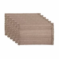 Design Imports Mushroom Variegated Fringe 6-pc. Placemat