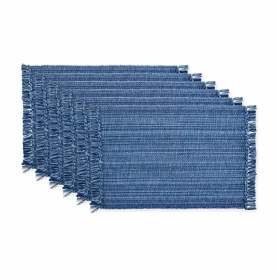 Design Imports Nautical Blue Variegated Fringe 6-pc. Placemat