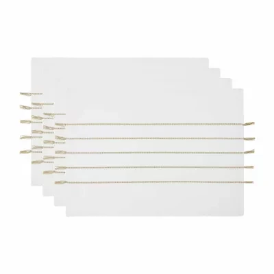 Design Imports White/Stone Stripe Tassel  Set/4 4-pc. Placemat