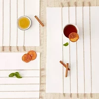 Design Imports White/Stone Stripe Tassel  Set/4 4-pc. Placemat