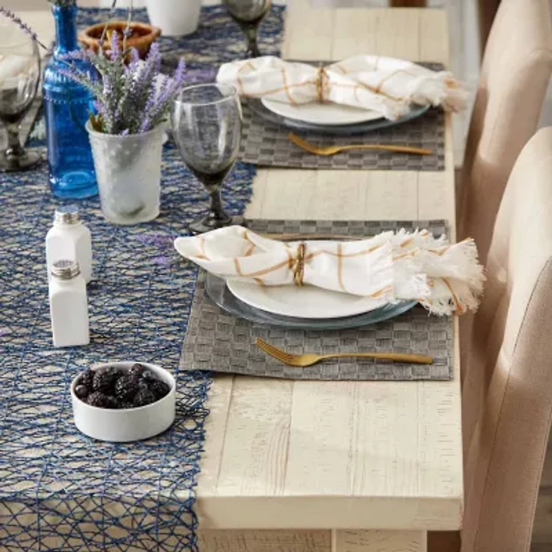 Design Imports Gray Basketweave Rectangle Woven  Set/4 4-pc. Placemat