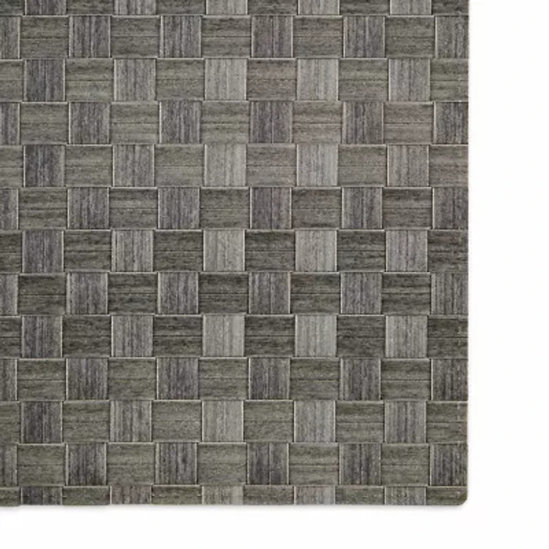 Design Imports Gray Basketweave Rectangle Woven  Set/4 4-pc. Placemat