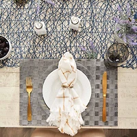 Design Imports Gray Basketweave Rectangle Woven  Set/4 4-pc. Placemat