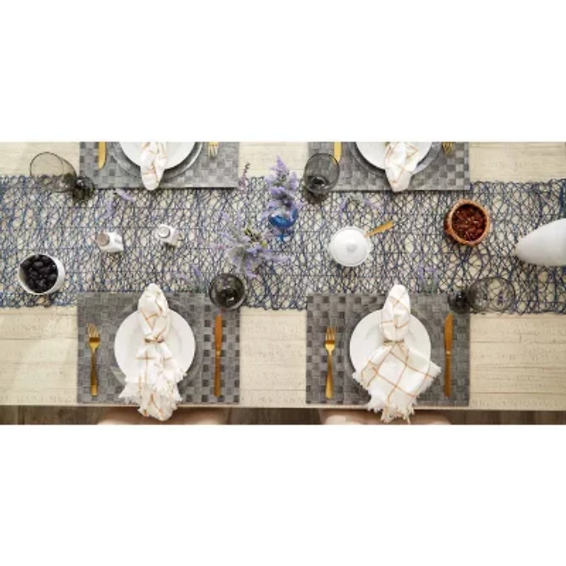 Design Imports Gray Basketweave Rectangle Woven  Set/4 4-pc. Placemat