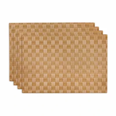 Design Imports Natural Basketweave Rectangle Woven 4-pc. Placemat