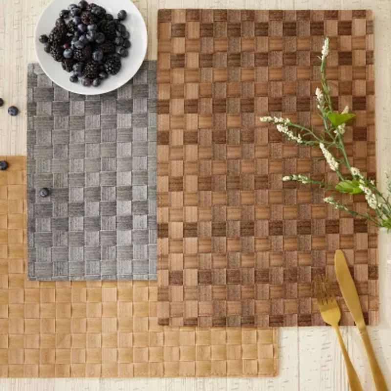 Design Imports Natural Basketweave Rectangle Woven 4-pc. Placemat