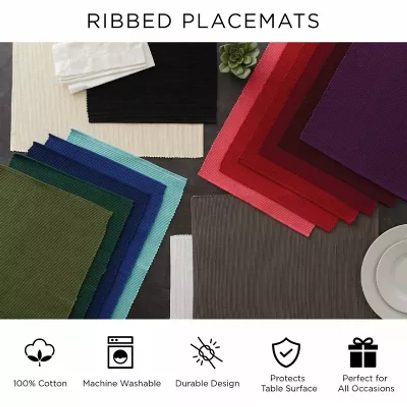 Design Imports Flamingo Ribbed 6-pc. Placemat