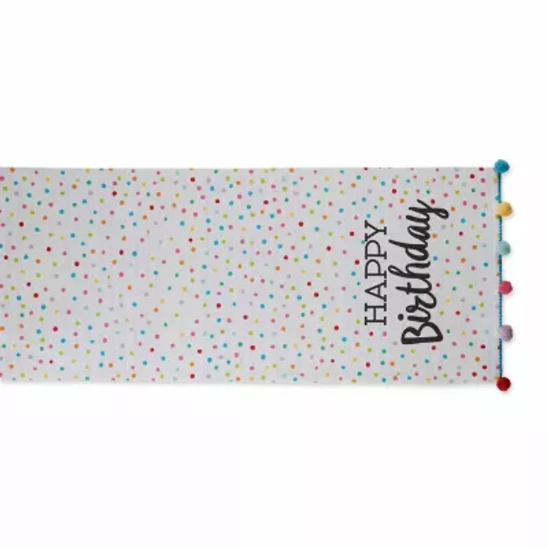 Design Imports Happy Birthday Embellished Table Runner