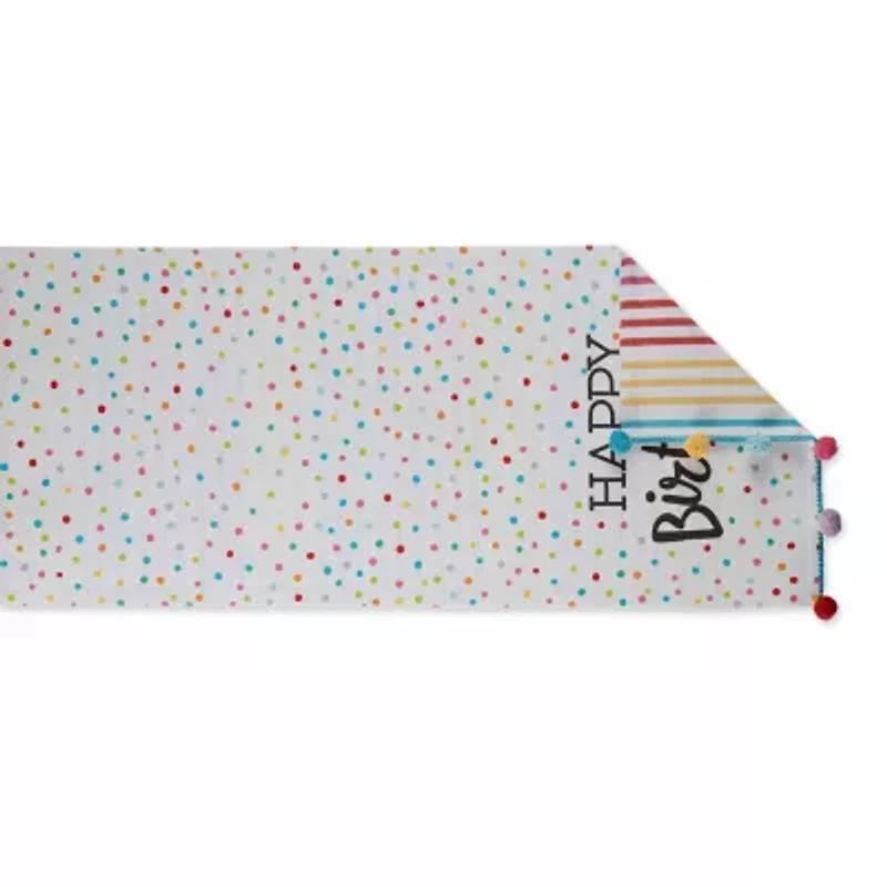 Design Imports Happy Birthday Embellished Table Runner