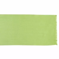 Design Imports Bright Green Solid Heavyweight Fringed Table Runner