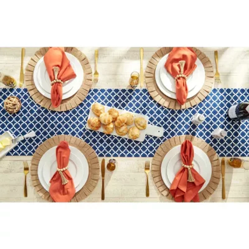 Design Imports Nautical Blue Lattice Table Runner