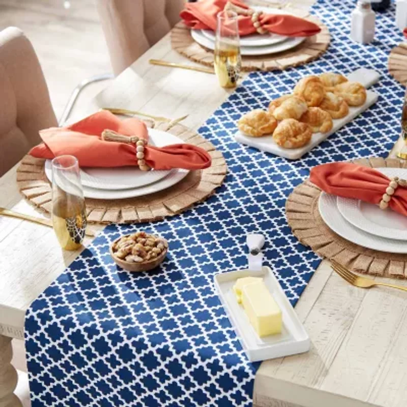 Design Imports Nautical Blue Lattice Table Runner