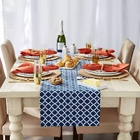 Design Imports Nautical Blue Lattice Table Runner