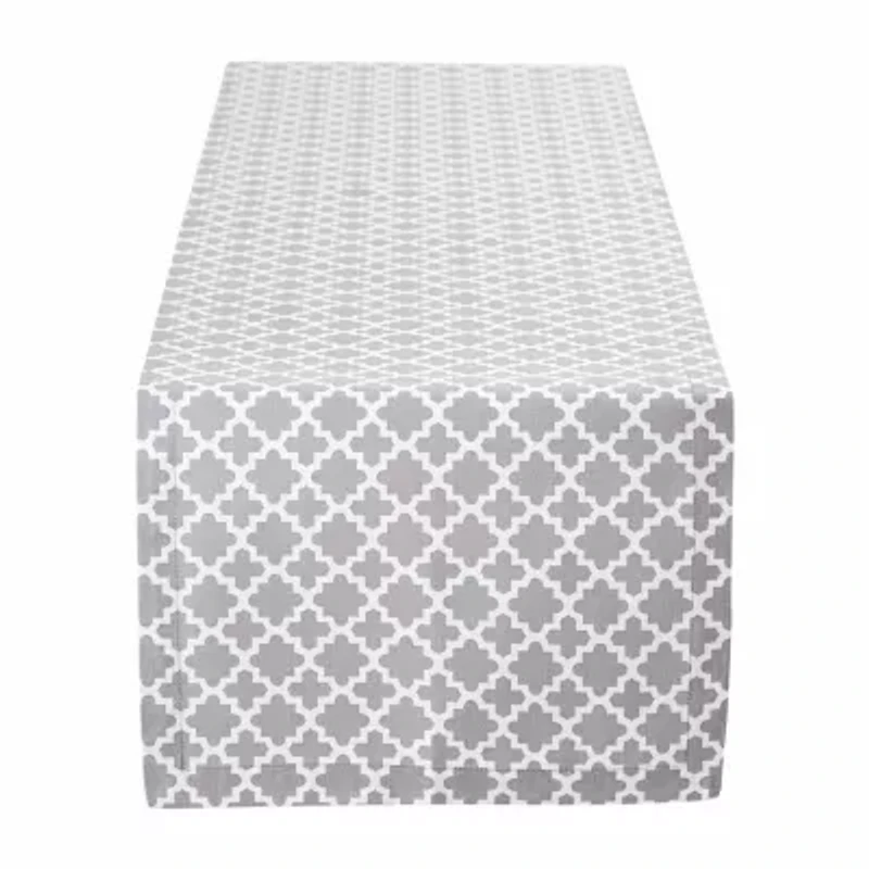 Design Imports Gray Lattice Table Runner