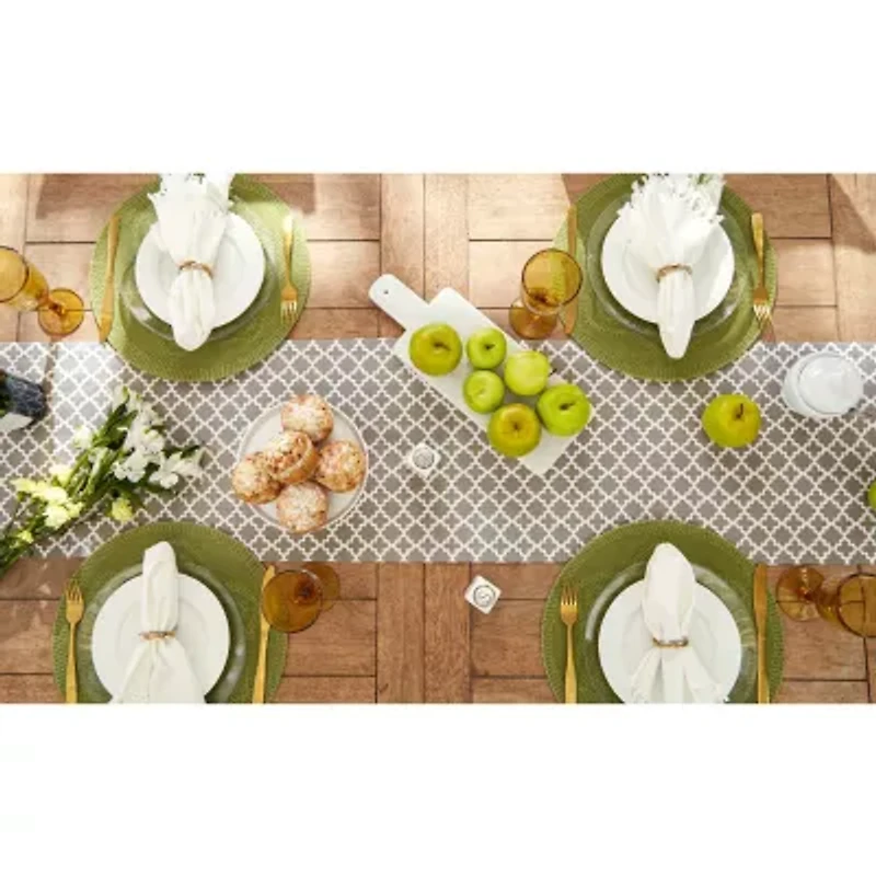 Design Imports Gray Lattice Table Runner