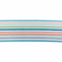 Design Imports Seashore Stripe Fringed Table Runner