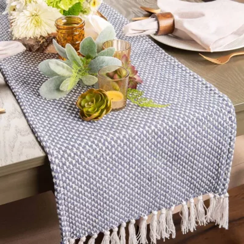 Design Imports French Blue Woven Table Runner