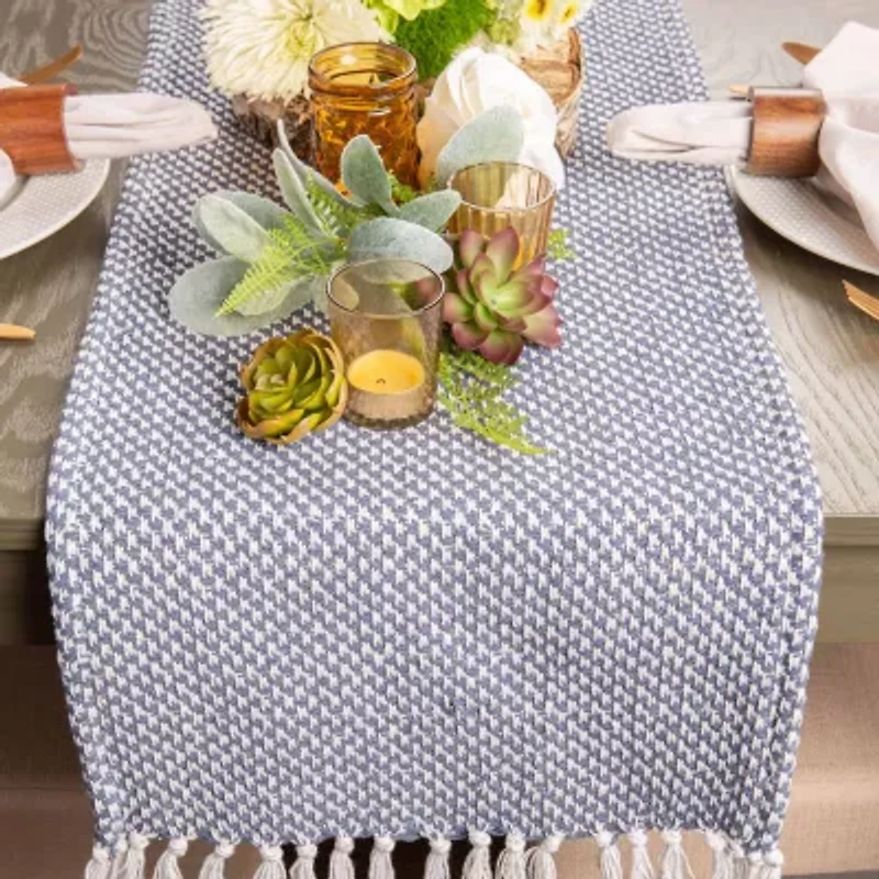 Design Imports French Blue Woven Table Runner
