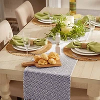 Design Imports French Blue Diamond Table Runner