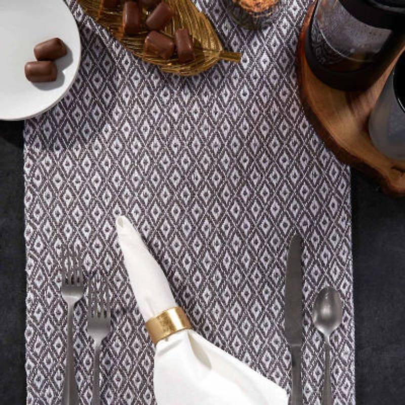 Design Imports Gray Mini Diamond Table Runner