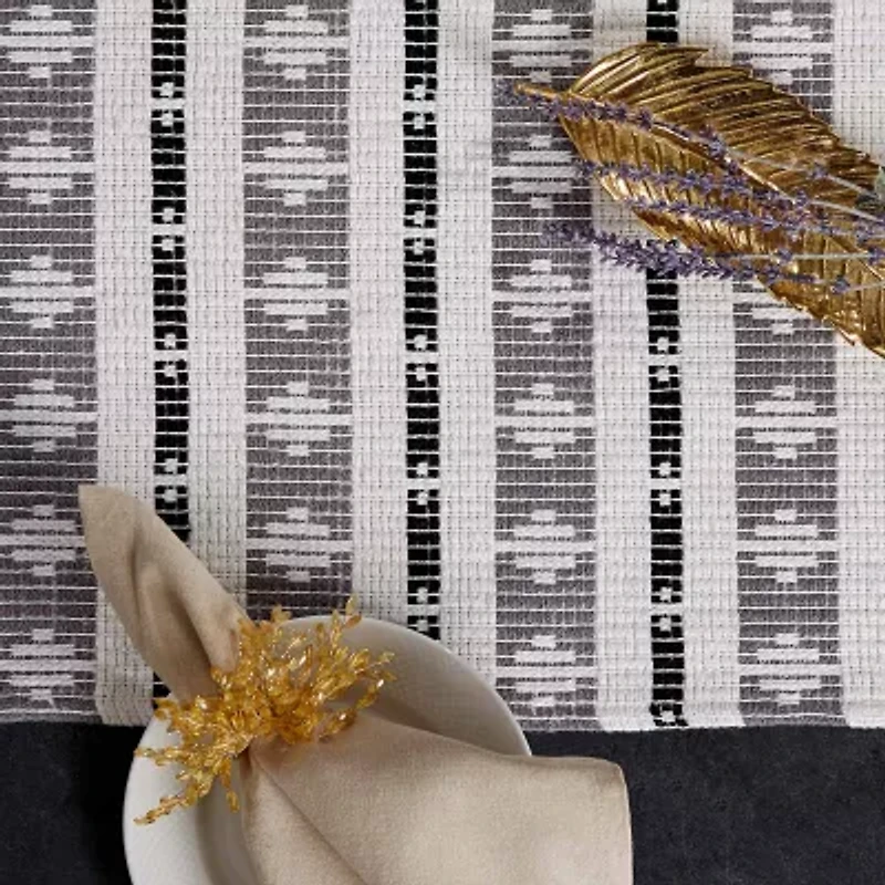Design Imports Black/Gray Colby Southwest Table Runner
