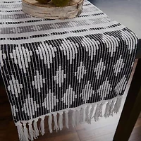 Design Imports Black/Gray Colby Southwest Table Runner