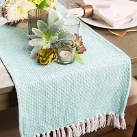 Design Imports Aqua Woven Table Runner