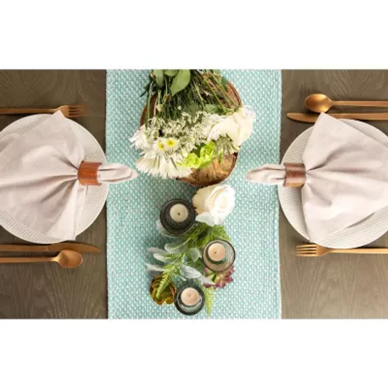 Design Imports Aqua Woven Table Runner