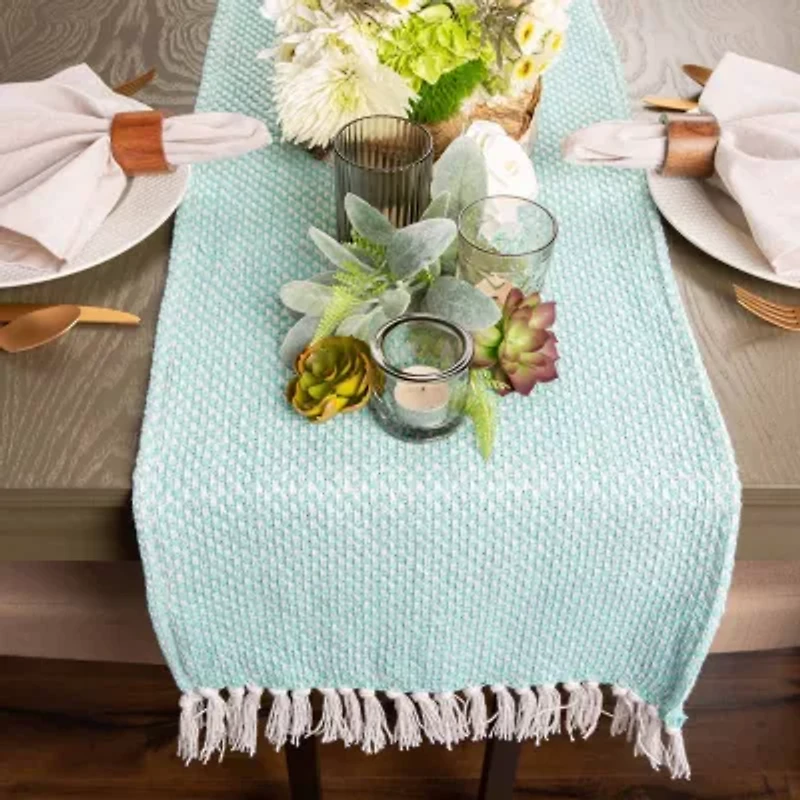 Design Imports Aqua Woven Table Runner