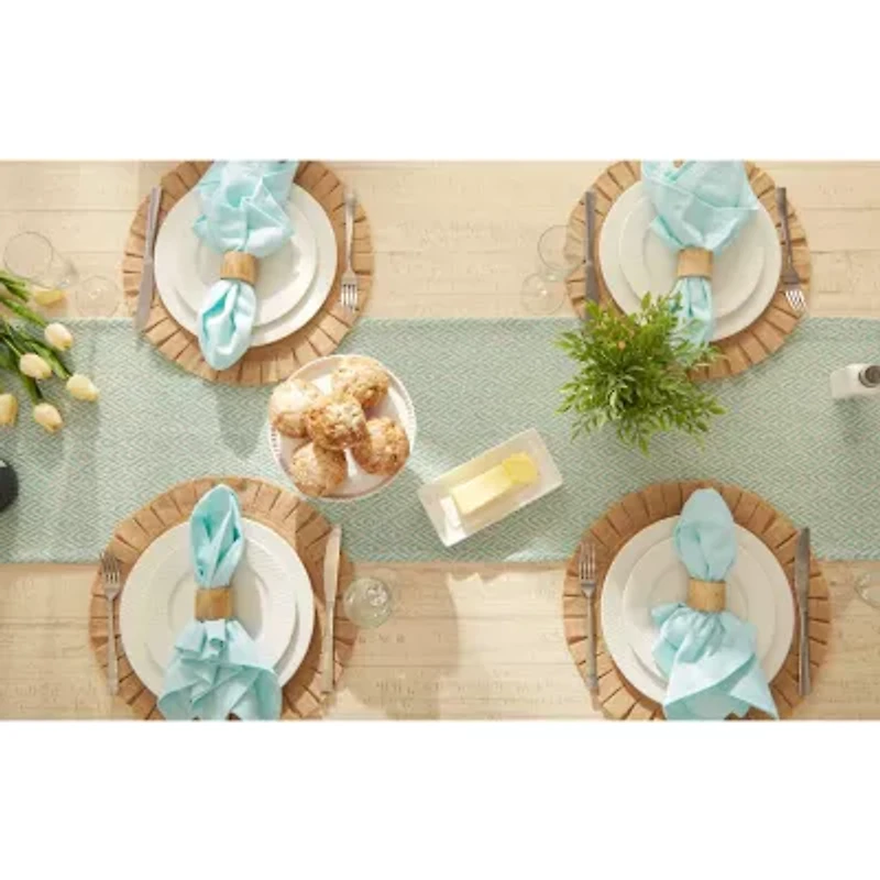 Design Imports Aqua Diamond Table Runner