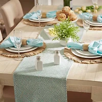 Design Imports Aqua Diamond Table Runner