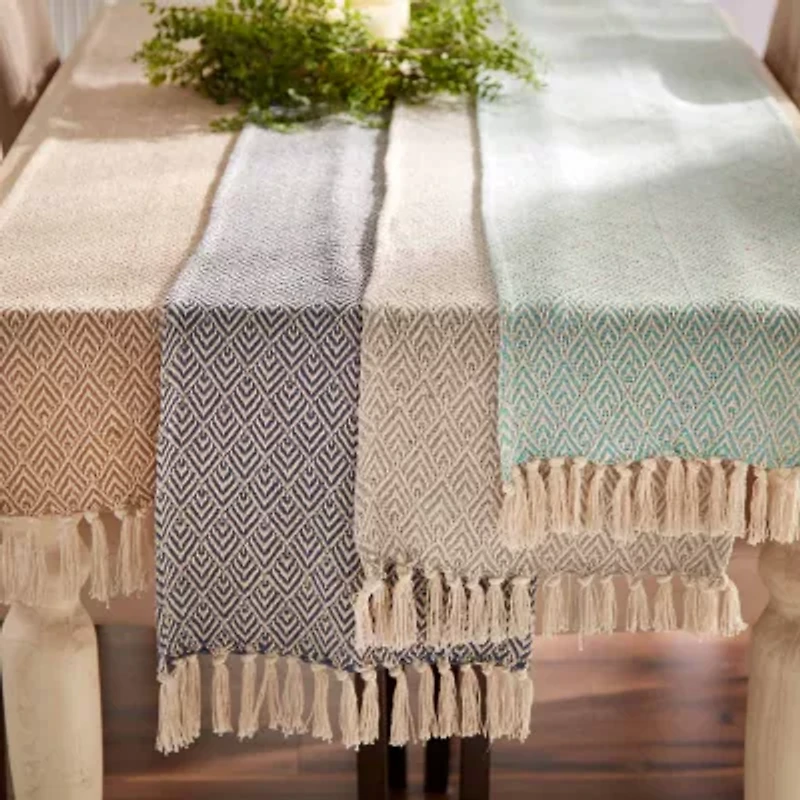 Design Imports Aqua Diamond Table Runner
