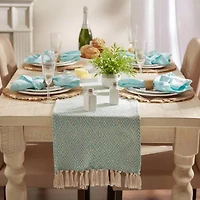 Design Imports Aqua Diamond Table Runner