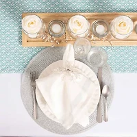 Design Imports Aqua Mini Diamond Table Runner