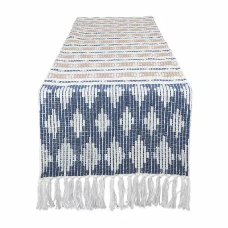 Design Imports French Blue/Stone Colby Southwest Table Runner