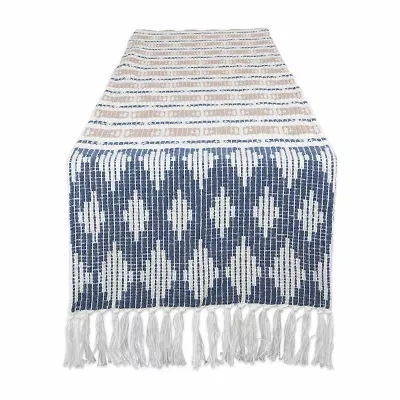 Design Imports French Blue/Stone Colby Southwest Table Runner