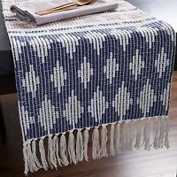 Design Imports French Blue/Stone Colby Southwest Table Runner