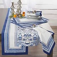 Design Imports Porto Stripe Print Table Runner