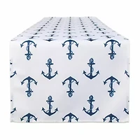 Design Imports Anchors Print Outdoor Table Runner
