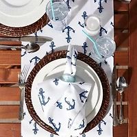 Design Imports Anchors Print Outdoor Table Runner