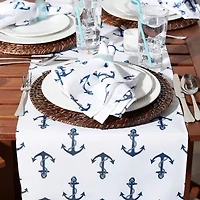 Design Imports Anchors Print Outdoor Table Runner