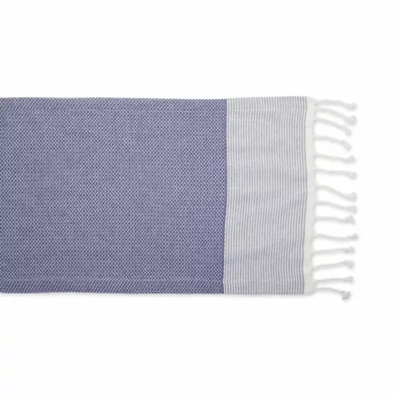 Design Imports French Blue Bordered Dobby Table Runner