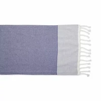 Design Imports French Blue Bordered Dobby Table Runner