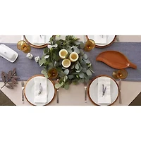 Design Imports French Blue Bordered Dobby Table Runner