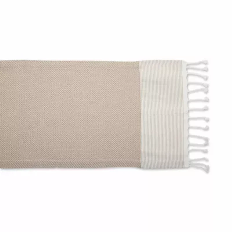 Design Imports Stone Bordered Dobby Table Runner