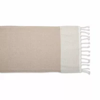 Design Imports Stone Bordered Dobby Table Runner