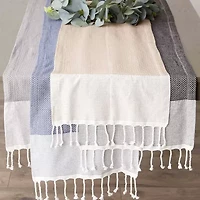 Design Imports Stone Bordered Dobby Table Runner